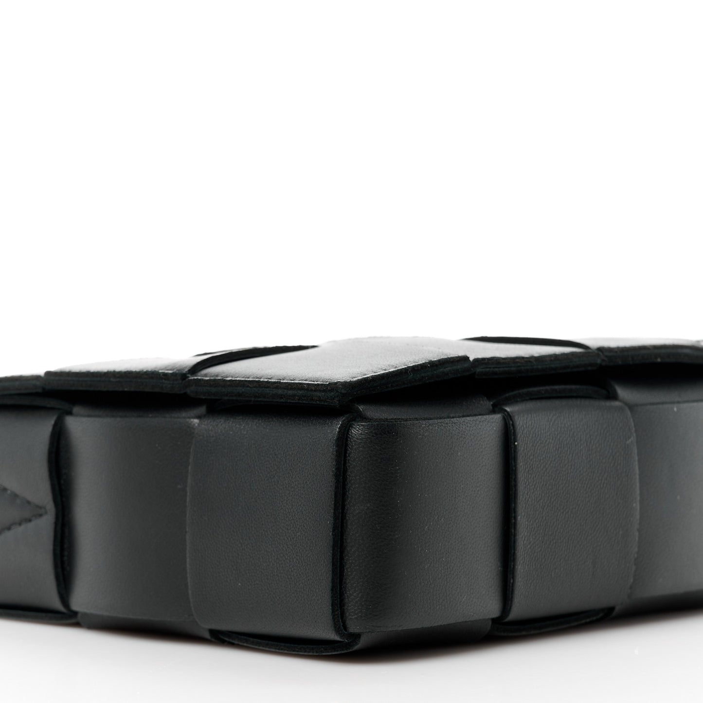 Lambskin Maxi Intrecciato Cassette Crossbody Bag Black