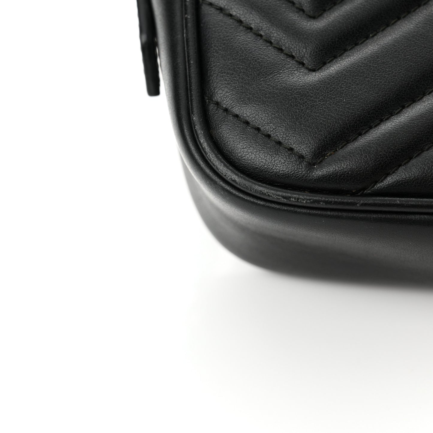 Calfskin Matelasse Mini GG Marmont Chain Shoulder Bag Black