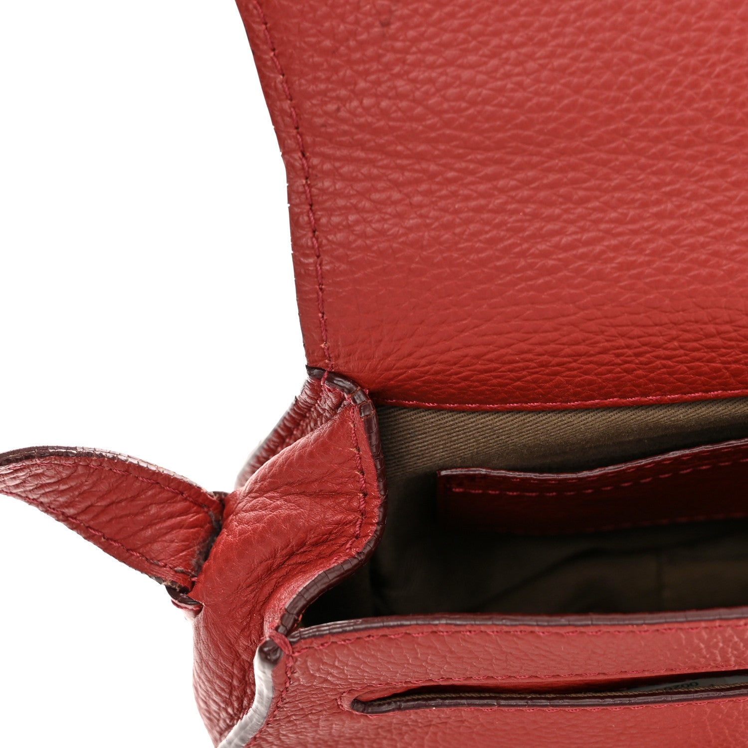 Chloe Grained Calfskin Small Marcie Saddle Bag Sienna Red 11 of 15