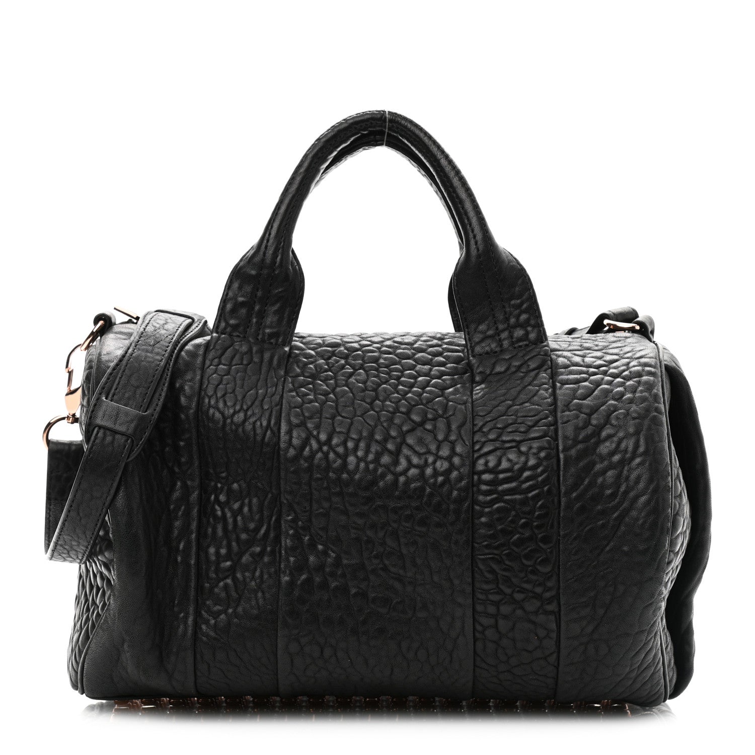 パクジロウ Alexander Wang Pebbled Lambskin Rocco Black Rose Gold Hardware