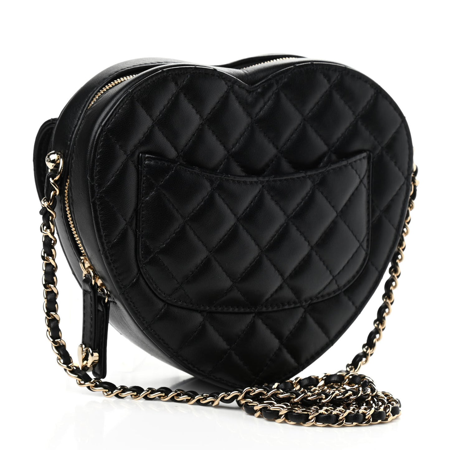 Lambskin Quilted CC In Love Heart Bag Black