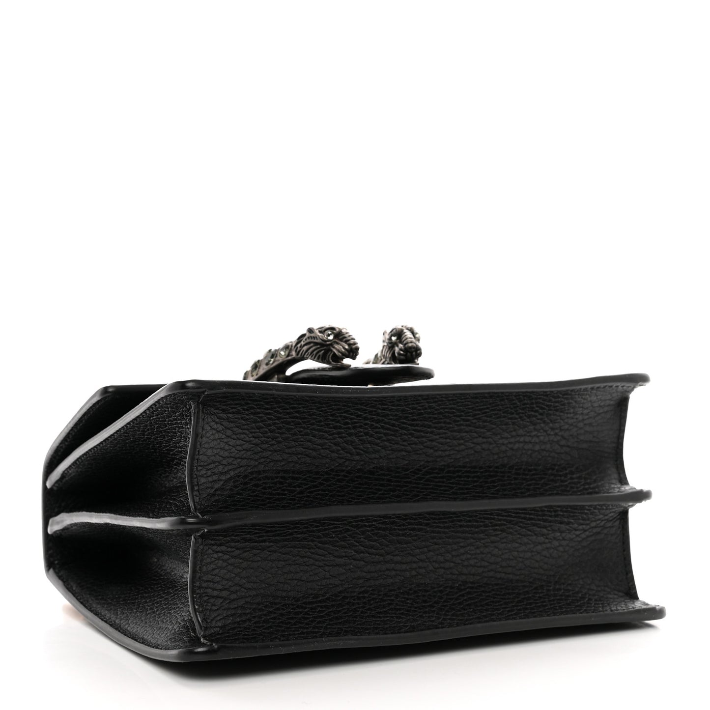 Dollar Calfskin Crystal Web Mini Dionysus Bamboo Top Handle Bag Black Black Diamond