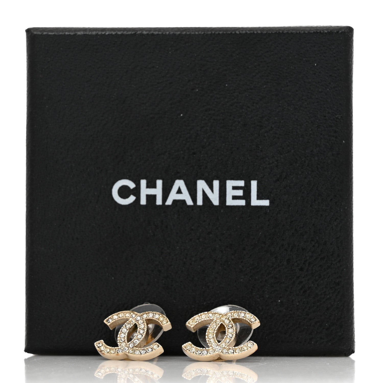 Chanel Crystal CC Earrings Gold 6 of 6