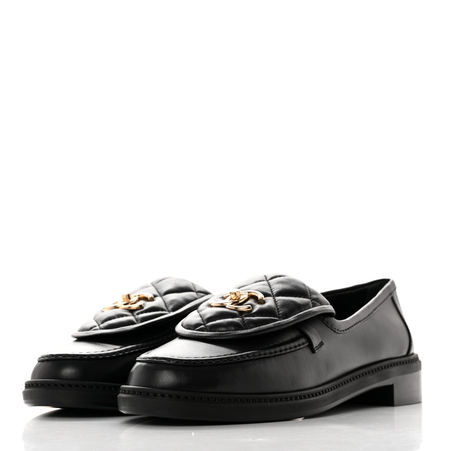 Lambskin Quilted CC Turnlock Loafers 41 Black
