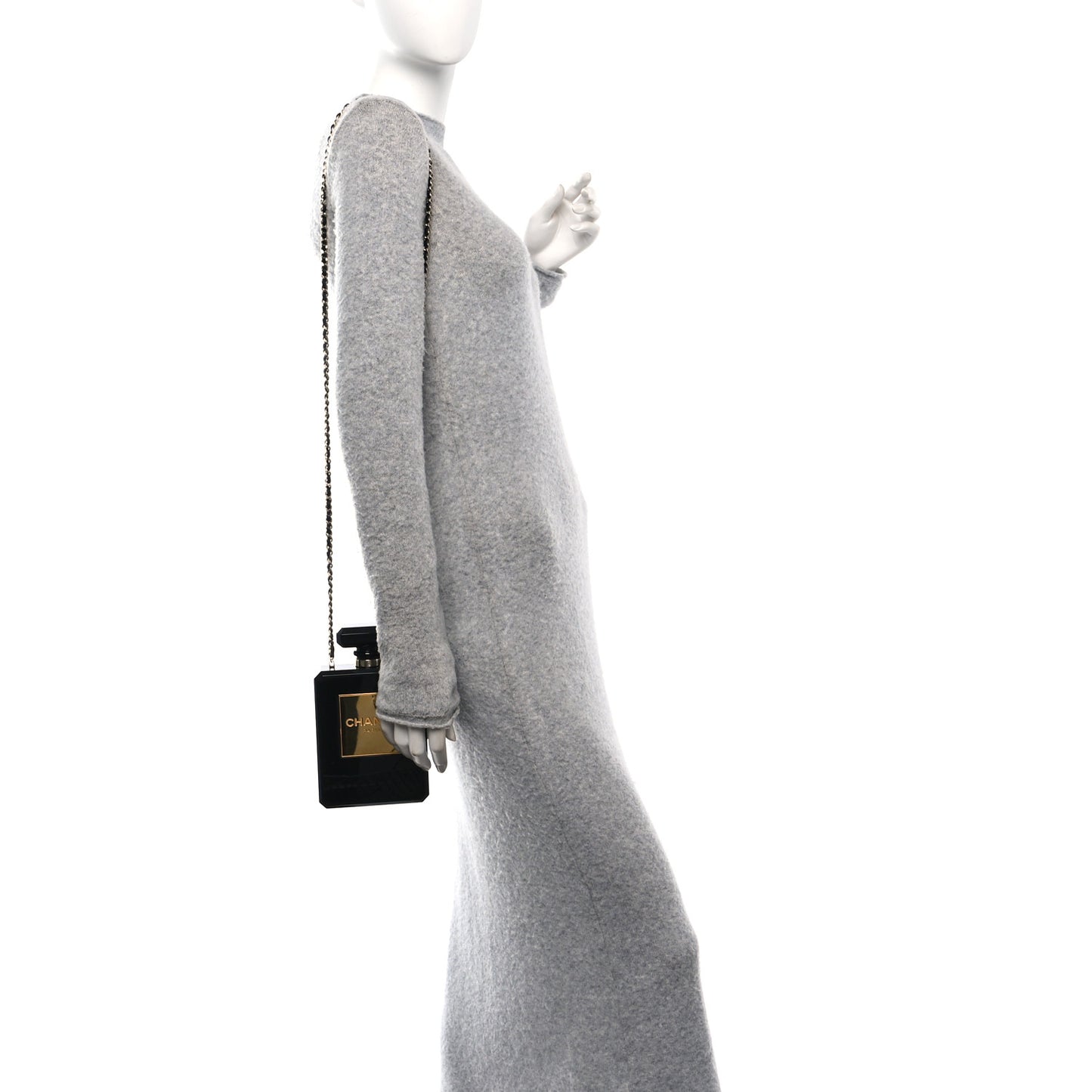 Plexiglass Perfume Bottle Clutch Black
