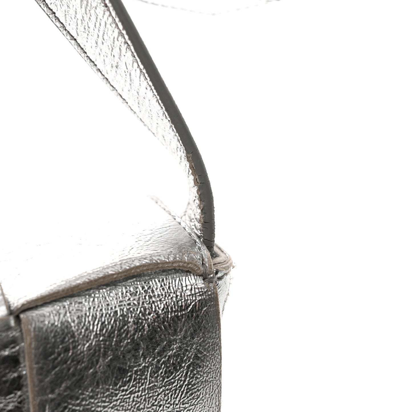 Metallic Lambskin Maxi Intrecciato Cassette Crossbody Bag Silver