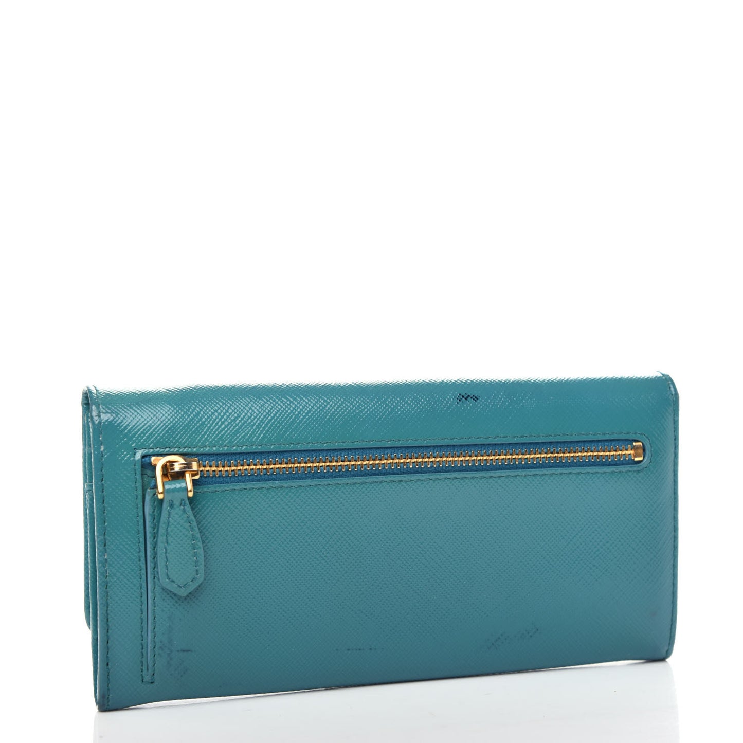 Saffiano Metal Continental Flap Wallet Turchese
