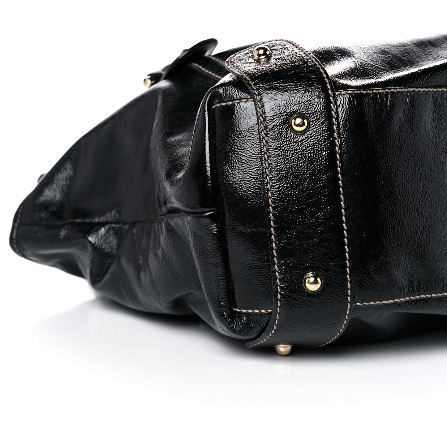Patent Medium Pelham Shoulder Bag Black