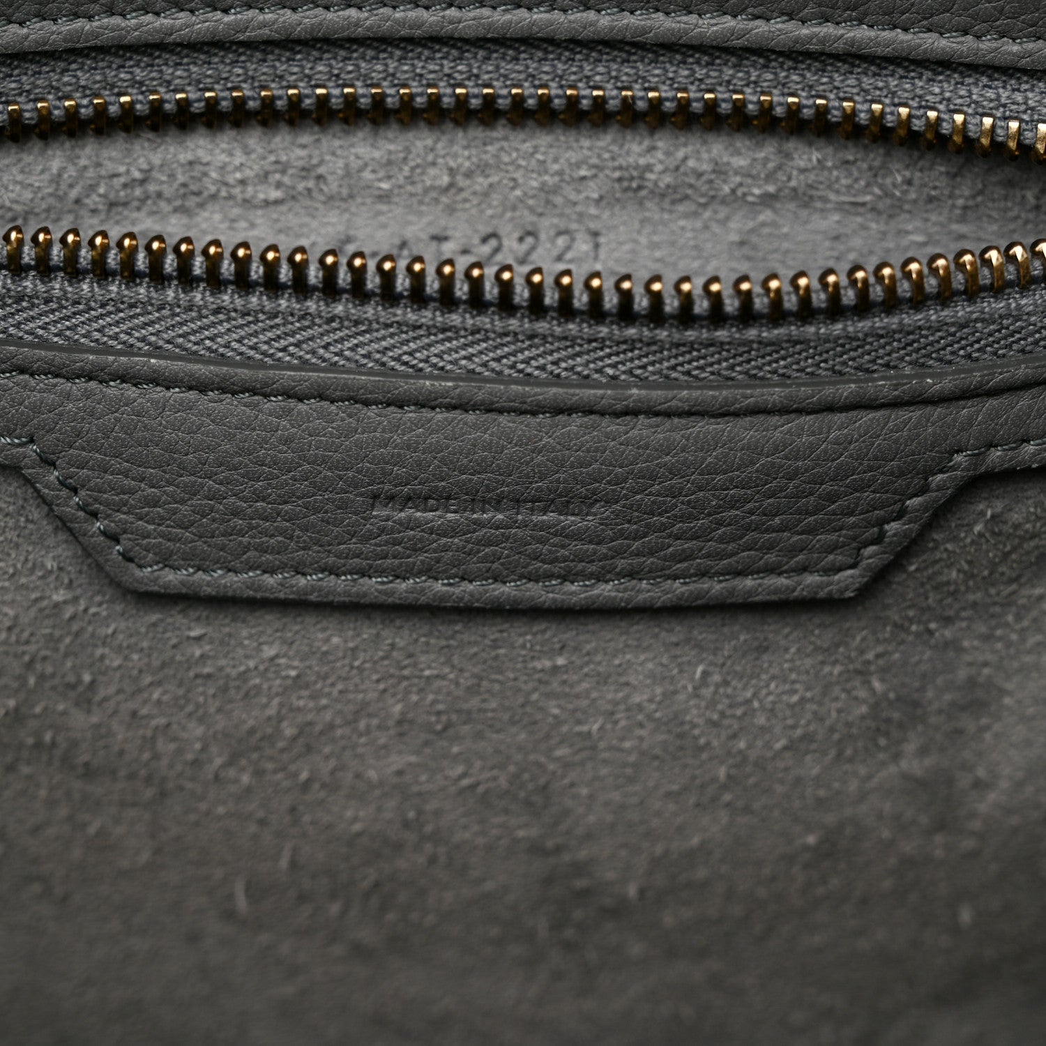 Celine Baby Drummed Calfskin Micro Luggage Kohl 6 of 17