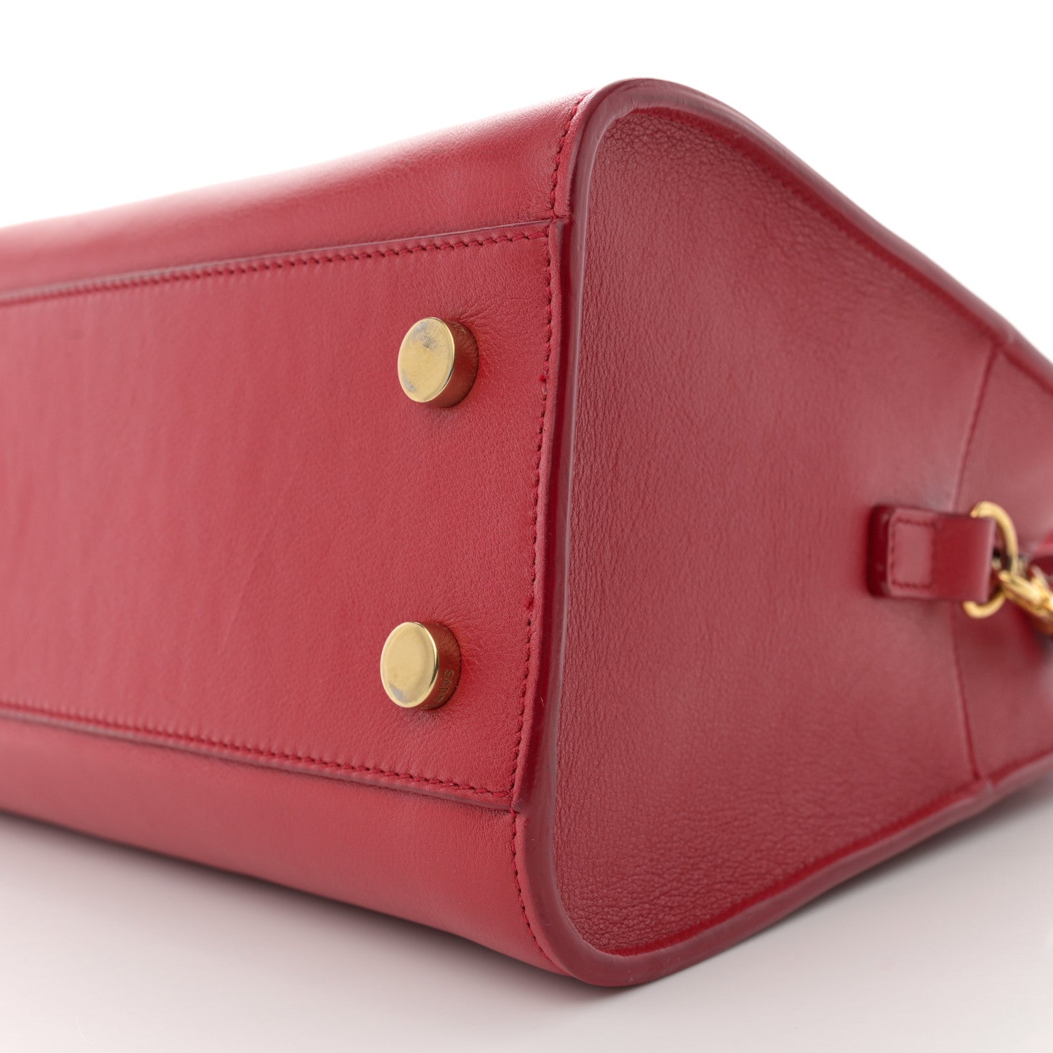 Saint Laurent Calfskin Baby Monogram Cabas Red 10 of 14