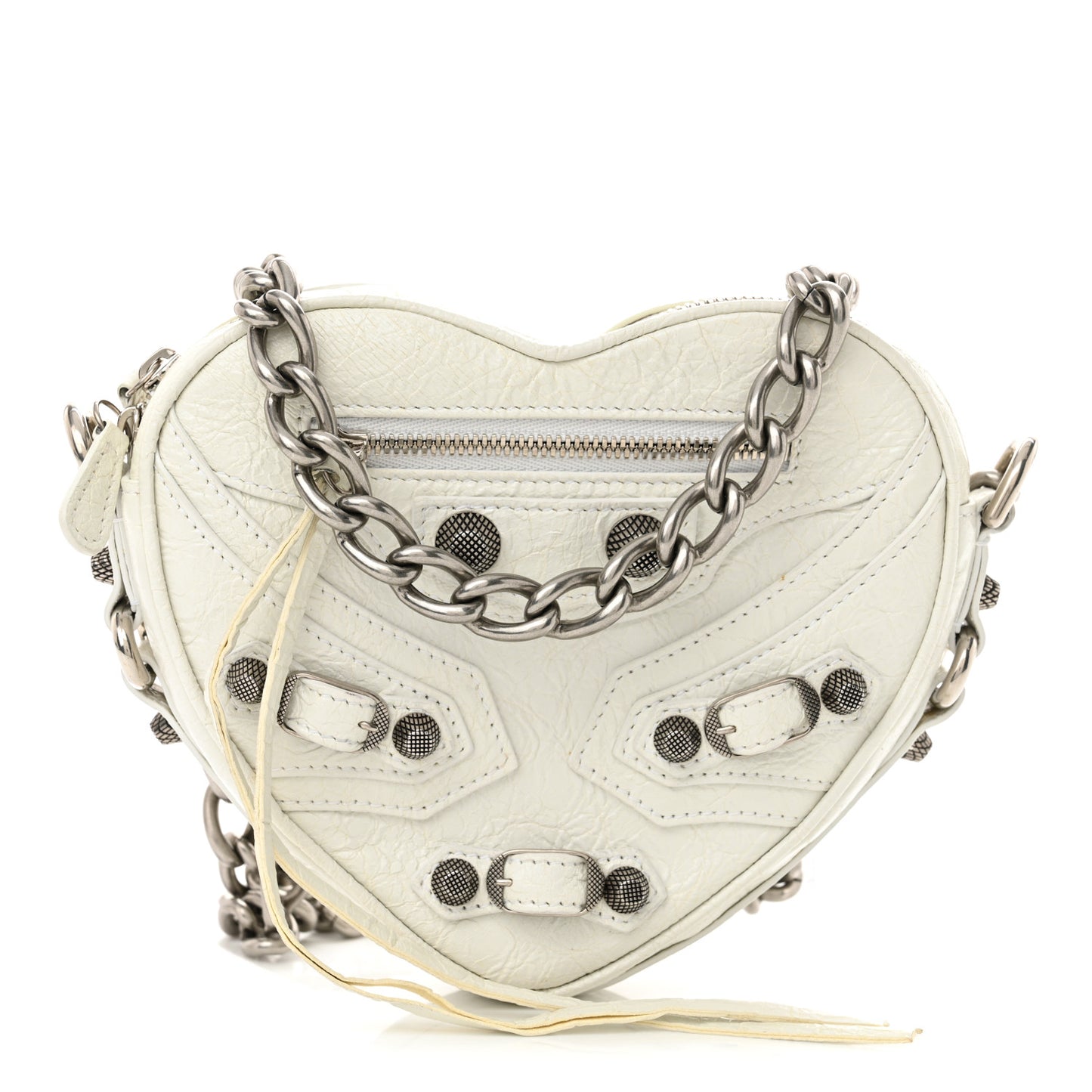 Agneau Arena Mini Le Cagole Heart Bag Optic White