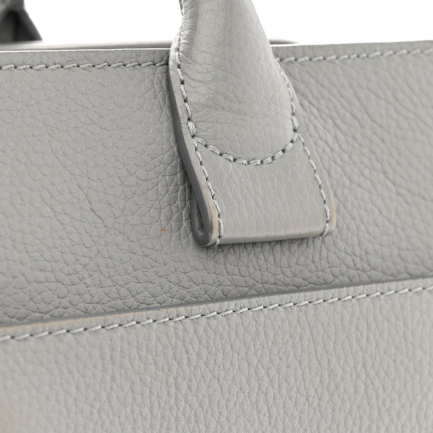 Grained Calfskin Small Neo Executive Shopper Tote Grey