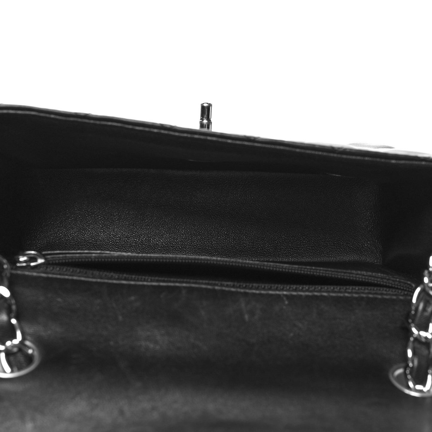 Lambskin Quilted Mini Rectangular Flap Black
