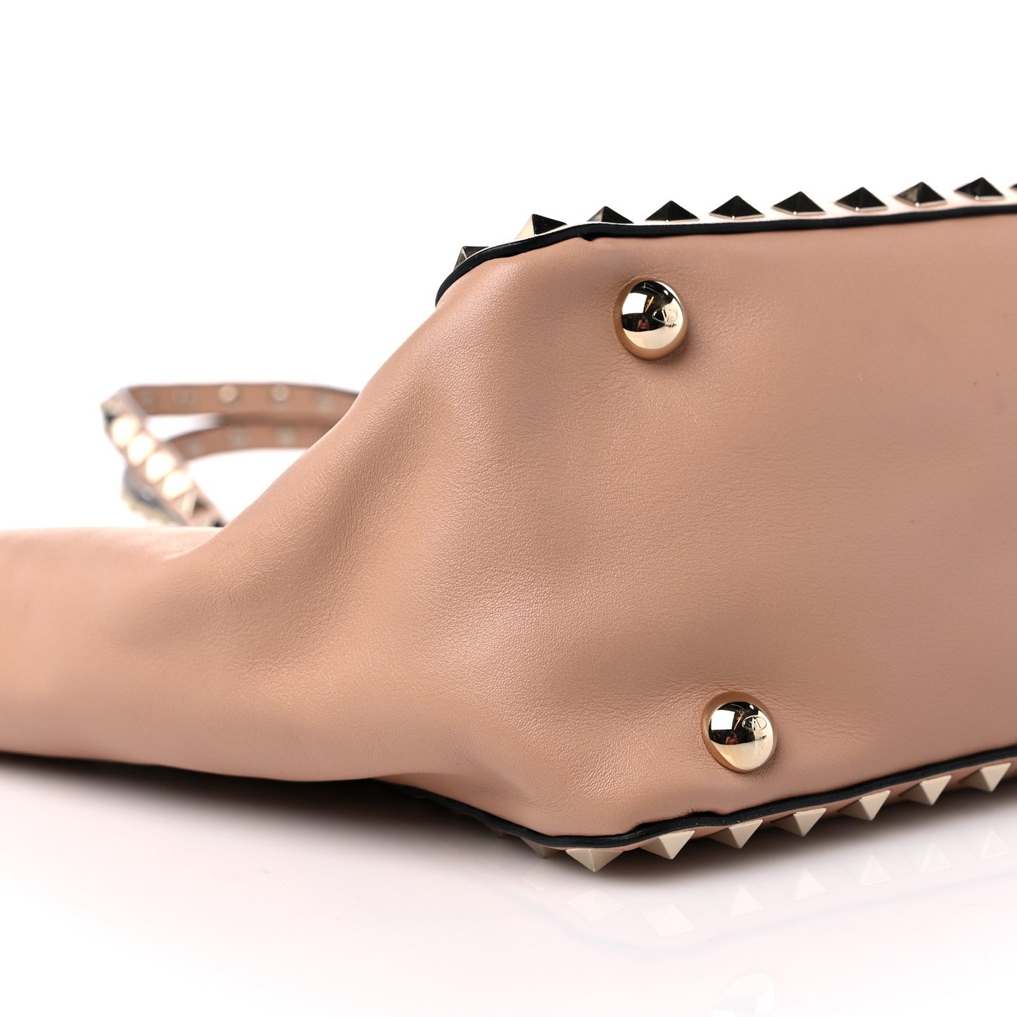 Vitello Small Rockstud Tote Skin Sorbet