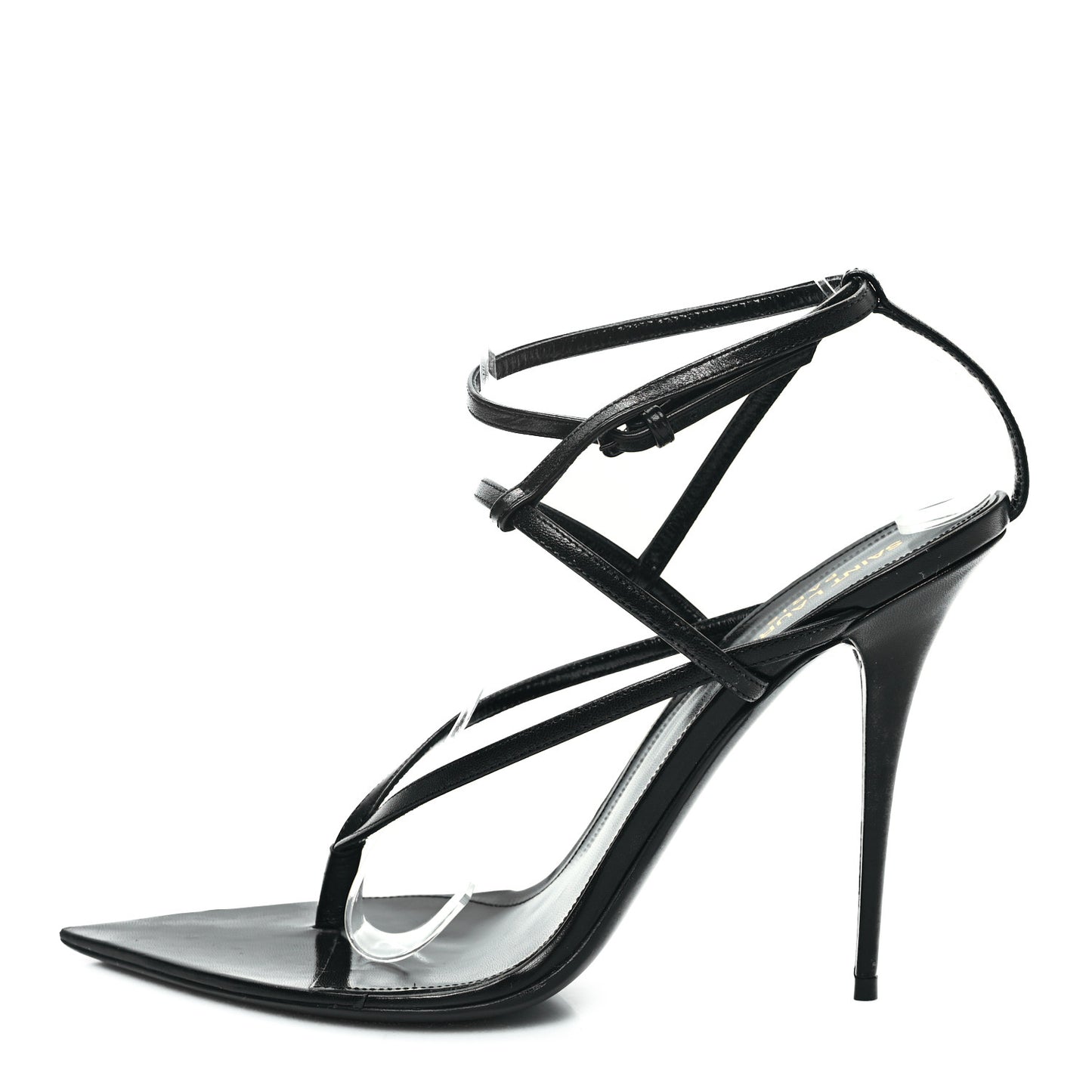 Calfskin Gippy Thong 110 Sandals 40.5 Black