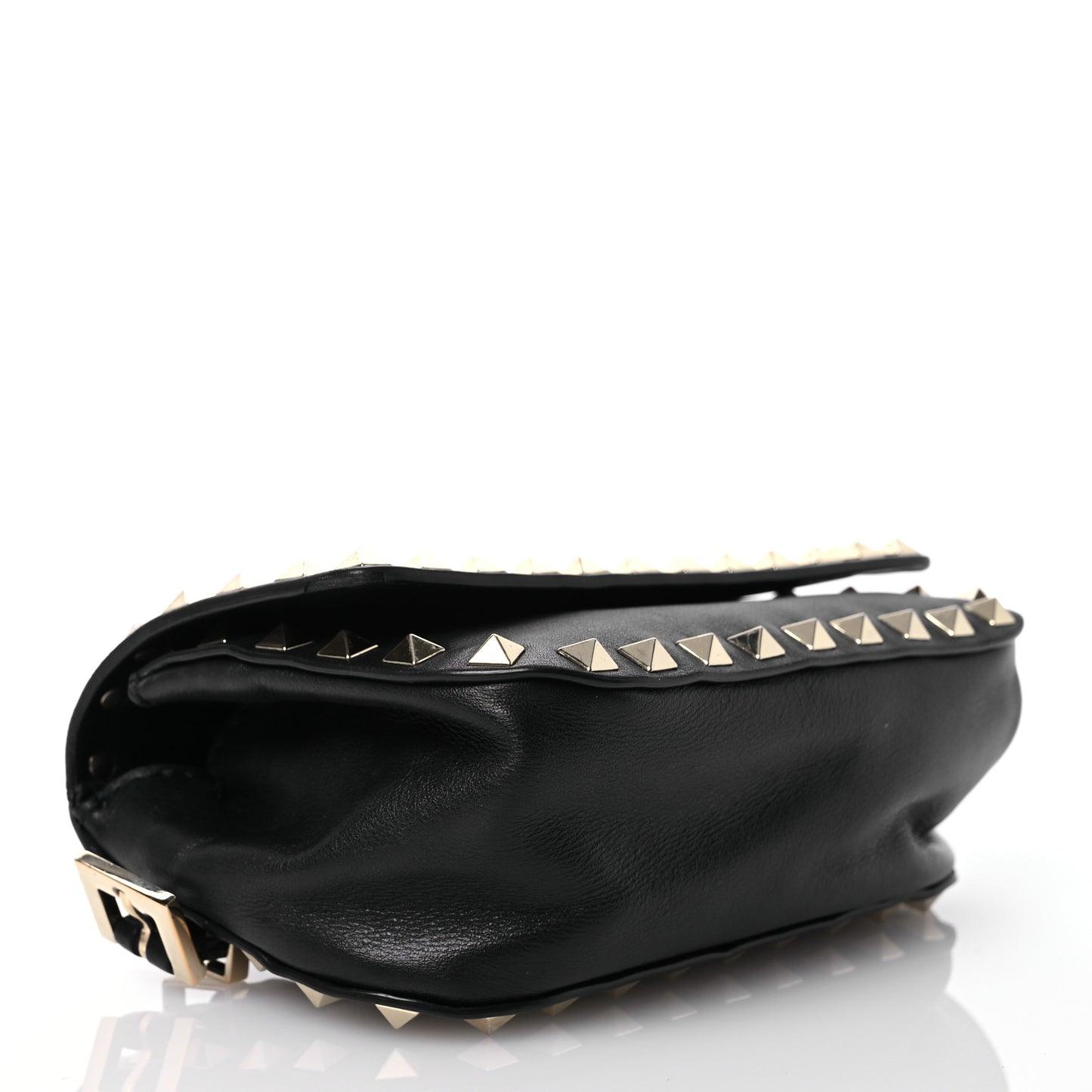 Calfskin Rockstud Belt Bag Black