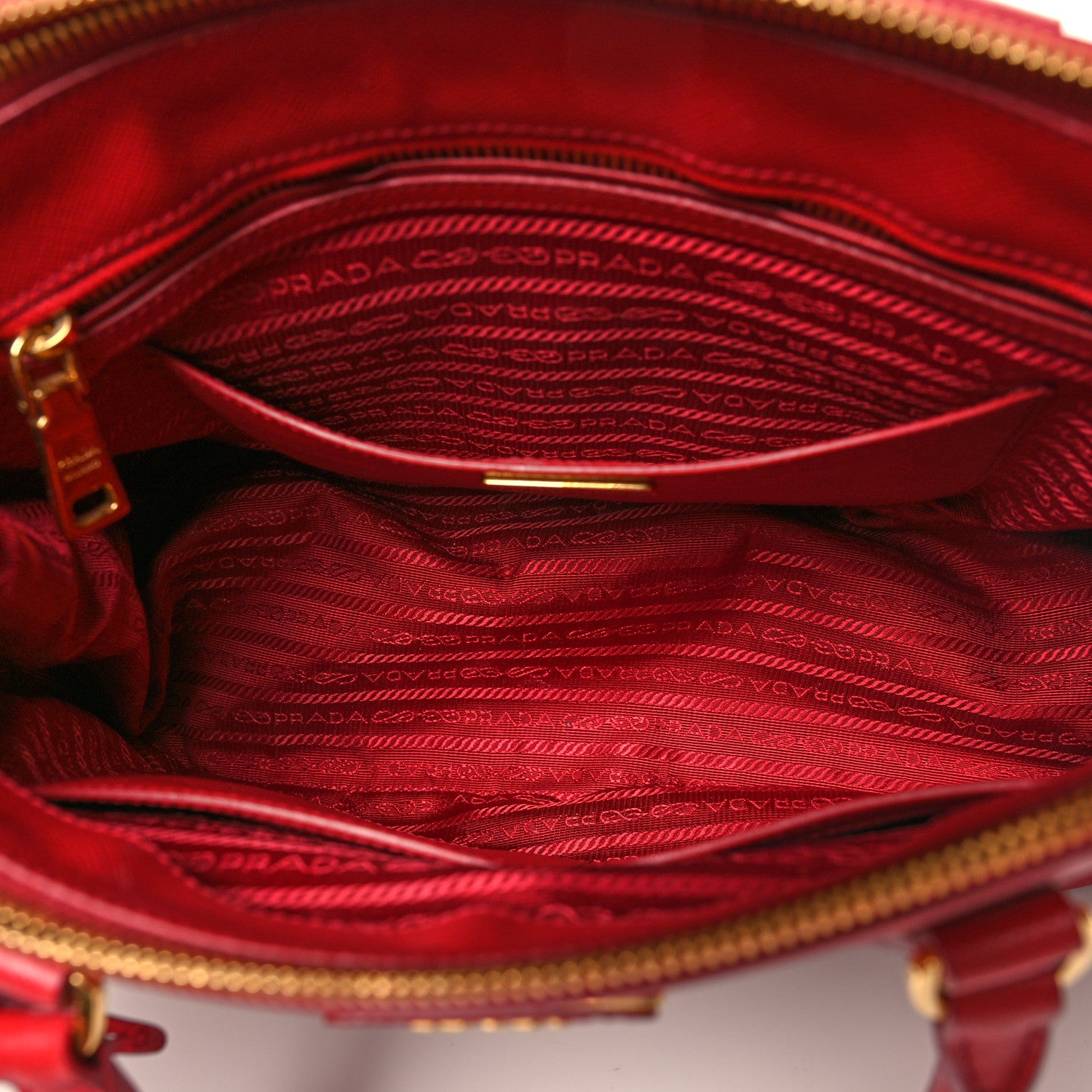 Prada Saffiano Lux Large Galleria Double Zip Tote Fuoco 5 of 14