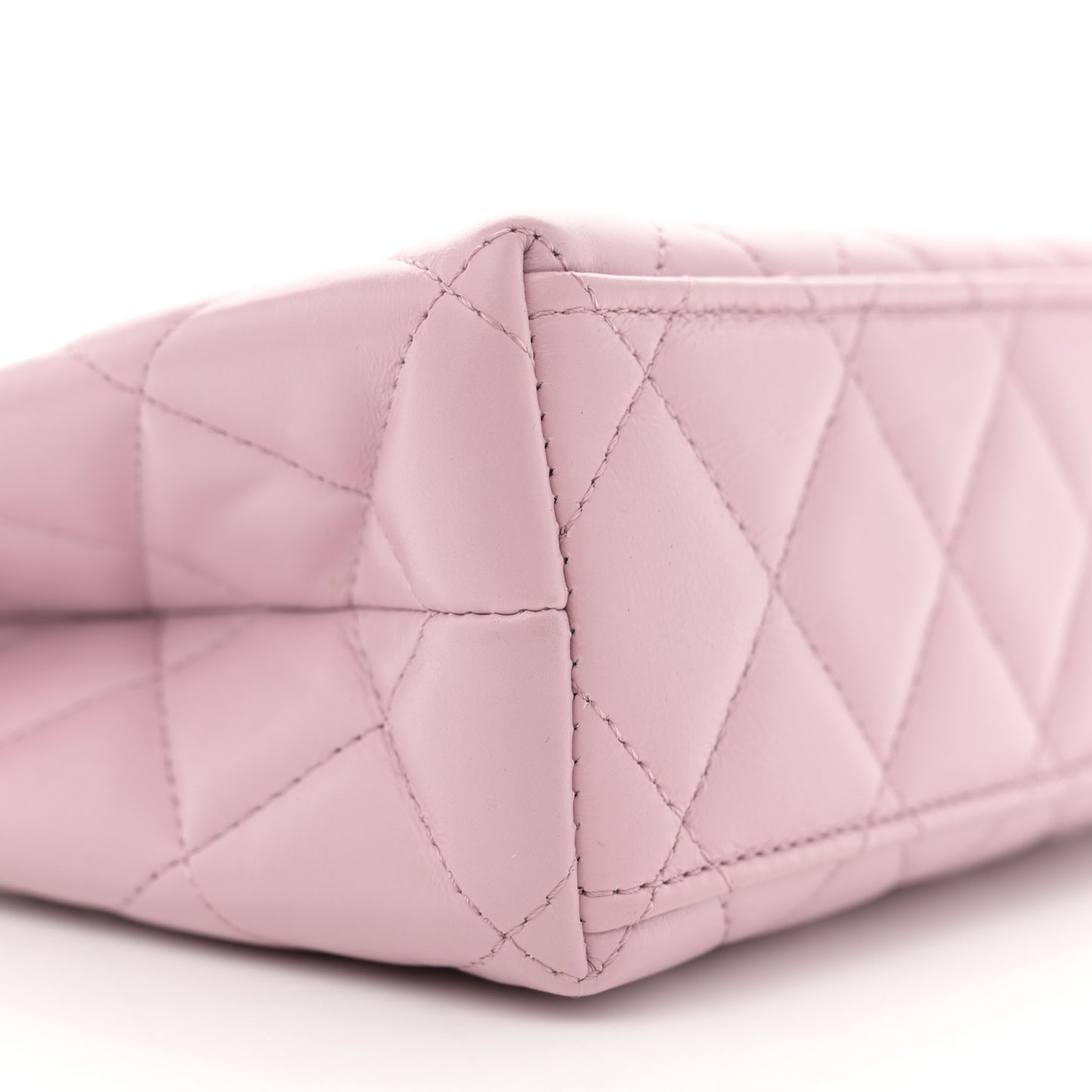 Shiny Aged Calfskin Quilted Nano Kelly Shopper Pink