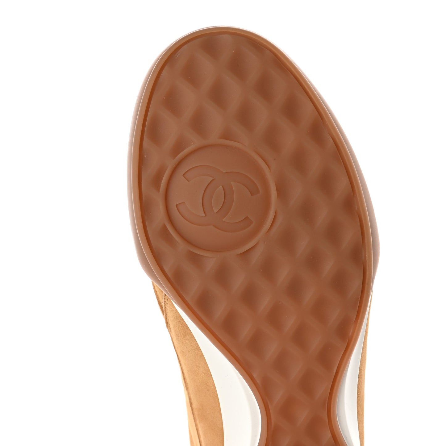 Suede Kidskin Quilted Sneakers 39 Dark Beige