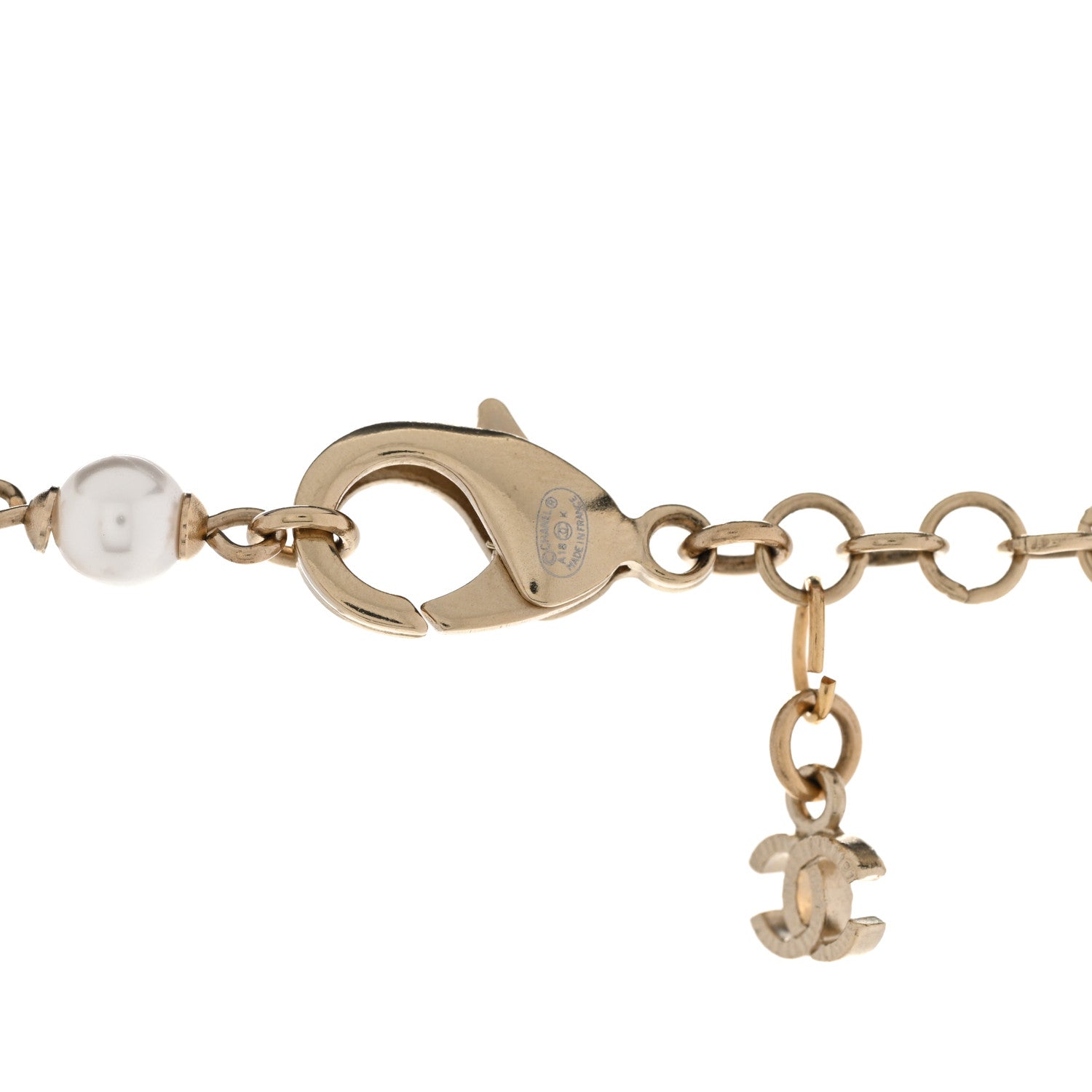 Chanel Pearl Beaded Flower Multi Strand Choker Necklace Golden White Blue Pearly White 5 of 7