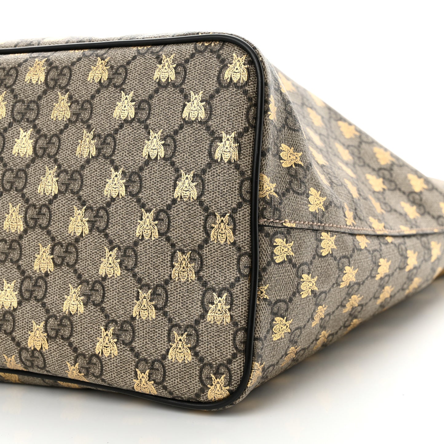 Soft GG Supreme Monogram Bees Medium Crossbody Tote Beige Oro Black