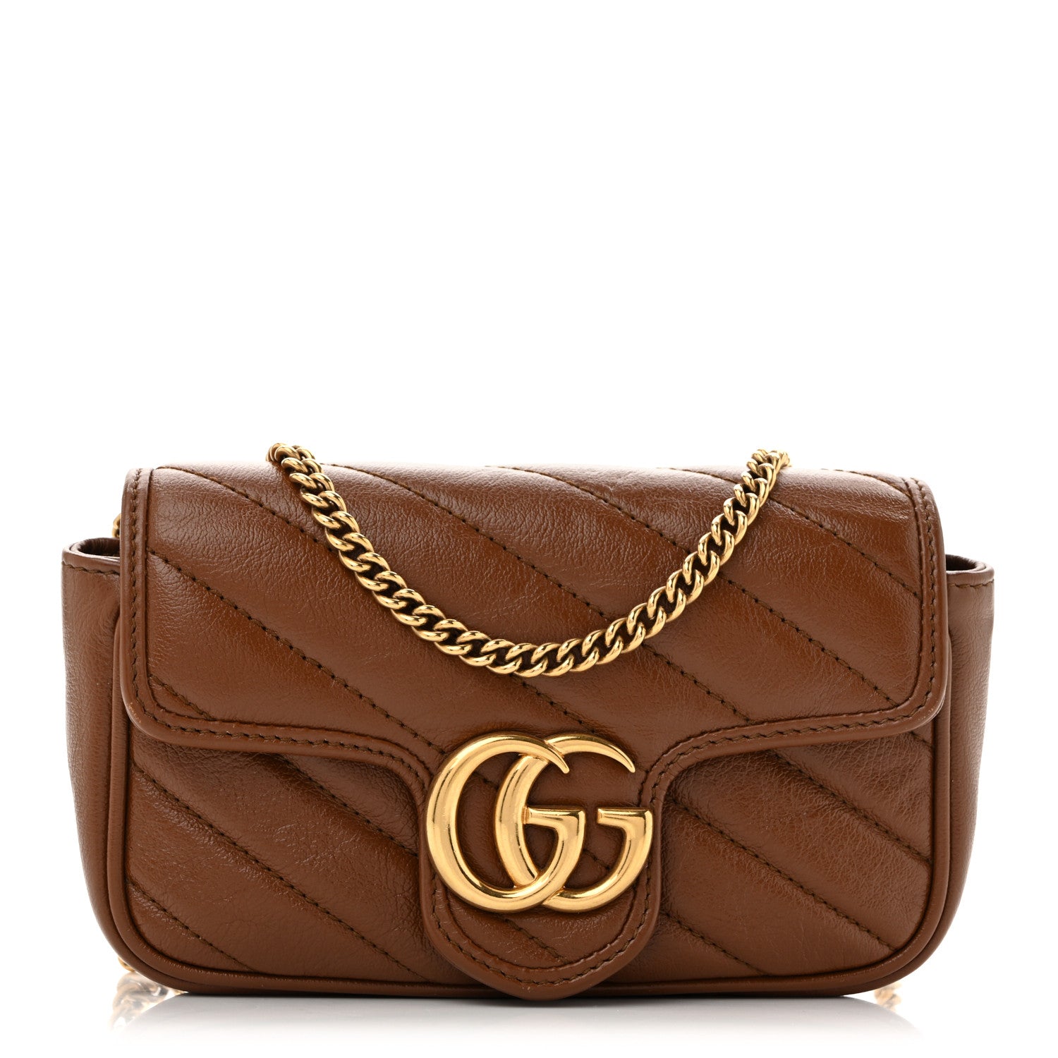 Gucci Azalea Calfskin Matelasse Diagonal Super Mini GG Marmont