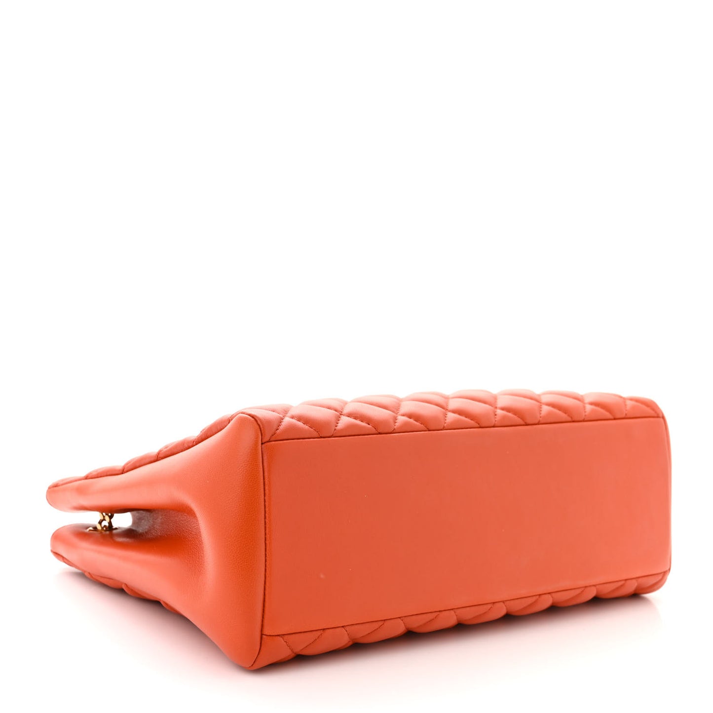 Nappa Quilted Medusa Chain Shoulder Bag Dark Orange