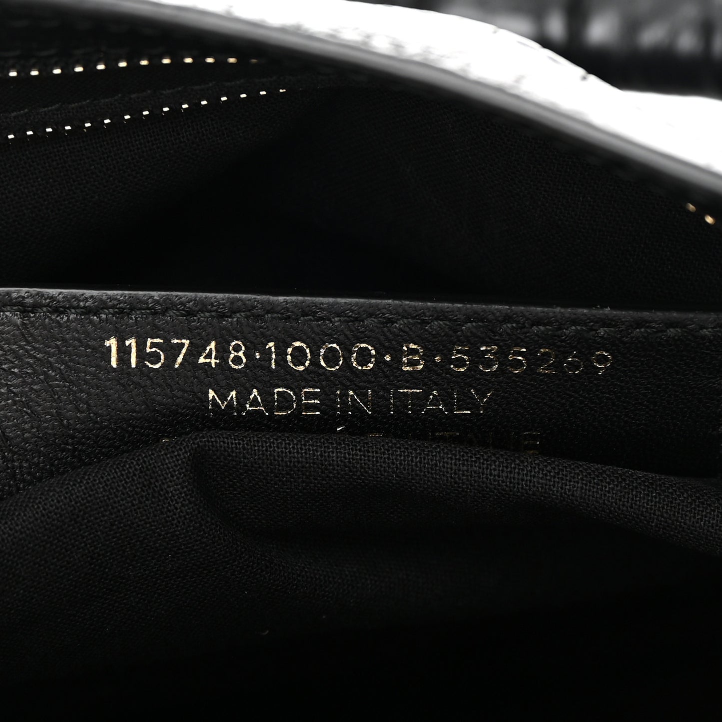 Calfskin Crocodile Embossed Classic Hardware City Black