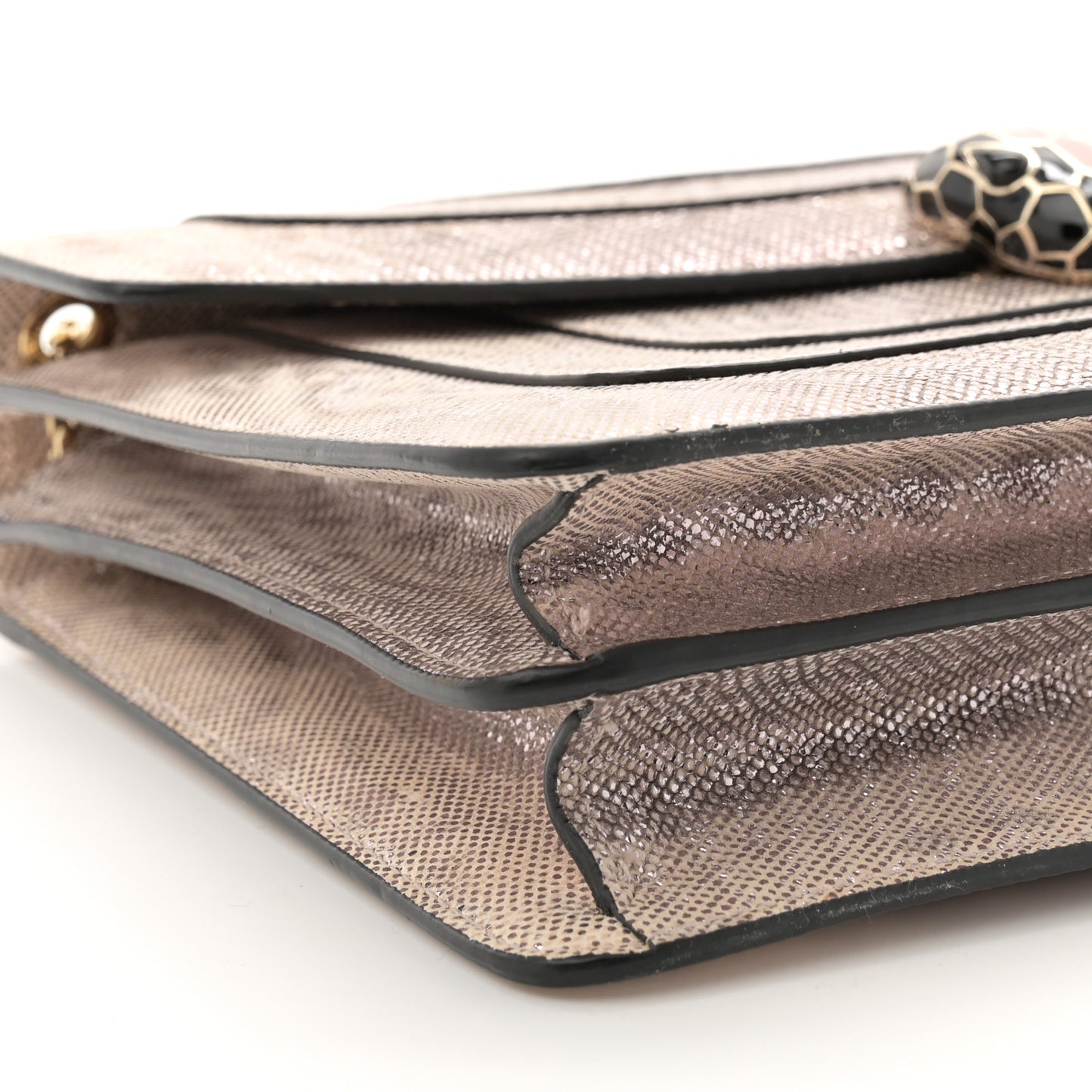Metallic Karung Serpenti Forever Crossbody Rosa Di Francia