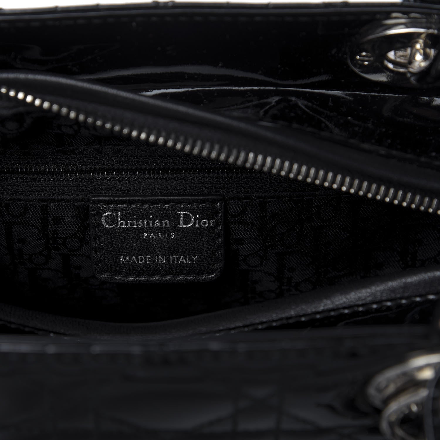Christian Dior Patent Cannage Medium Lady Dior Black 8 of 9