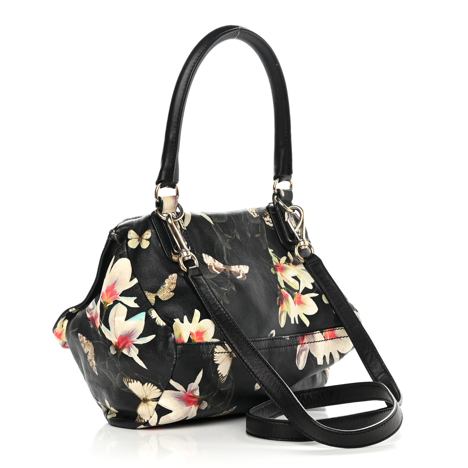 Givenchy Lambskin Magnolia and Moth Print Mini Pandora Black 3 of 16