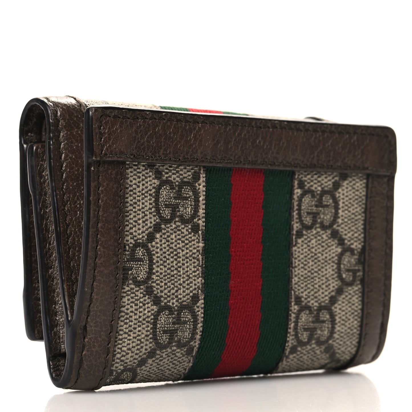 GG Supreme Monogram Web Ophidia Bi-Fold Wallet Beige New Acero