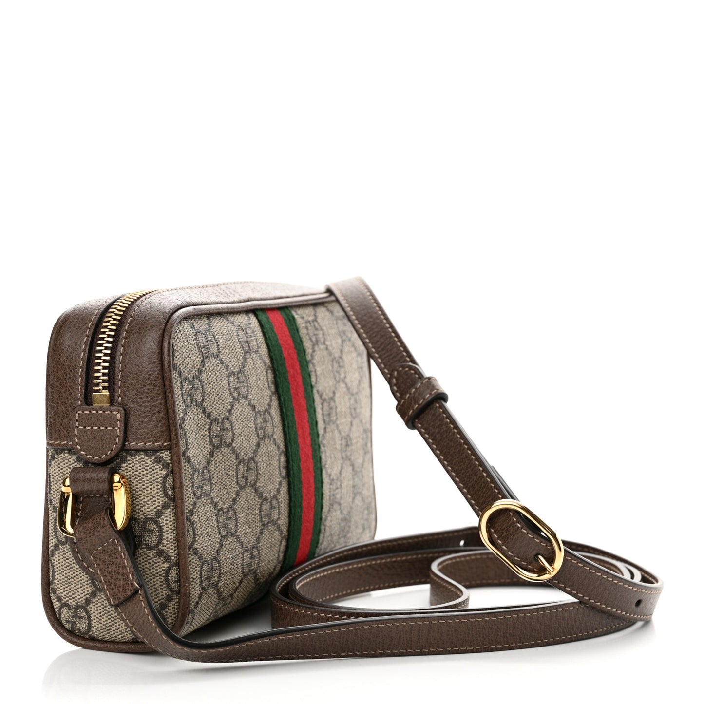 GG Supreme Monogram Web Mini Ophidia Shoulder Bag Brown
