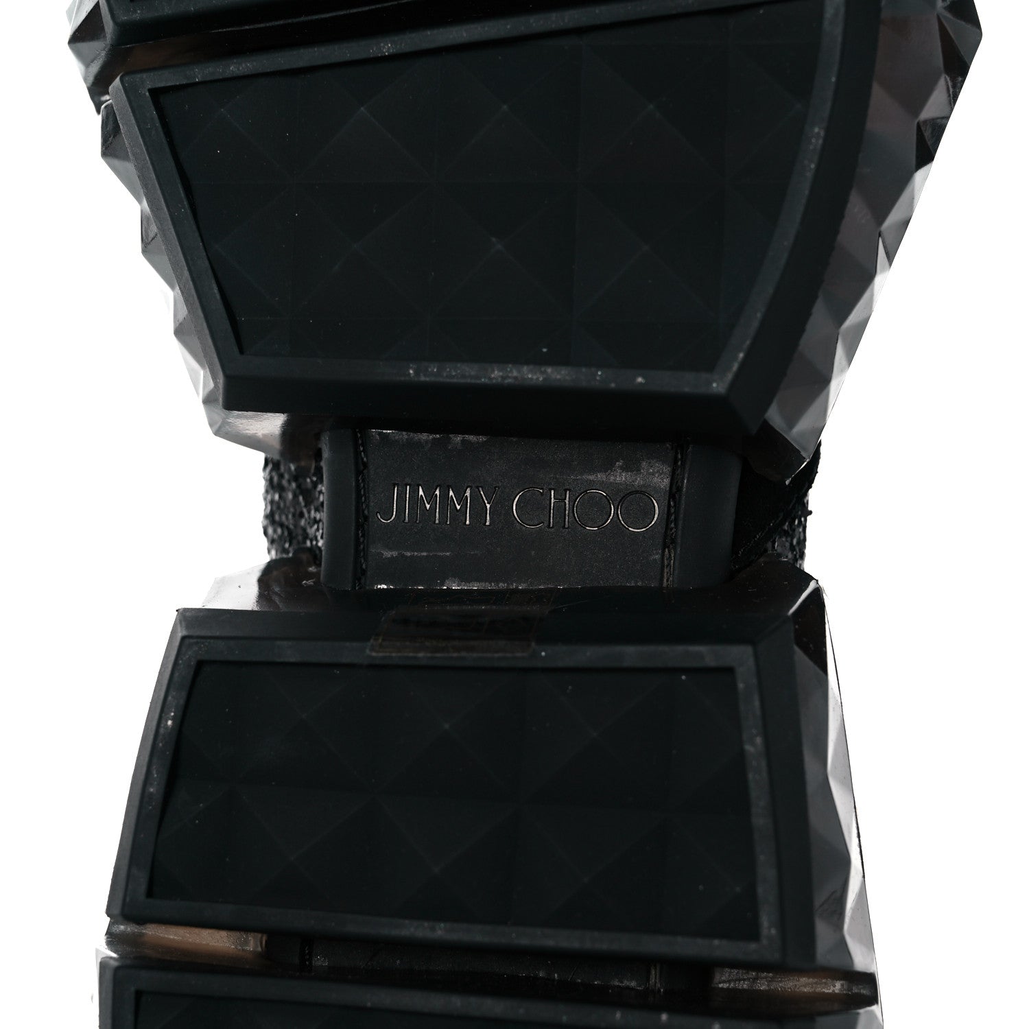 Jimmy Choo Glitter Calfskin Suede Womens Diamond F Low Top Sneaker 38 Black 6 of 8