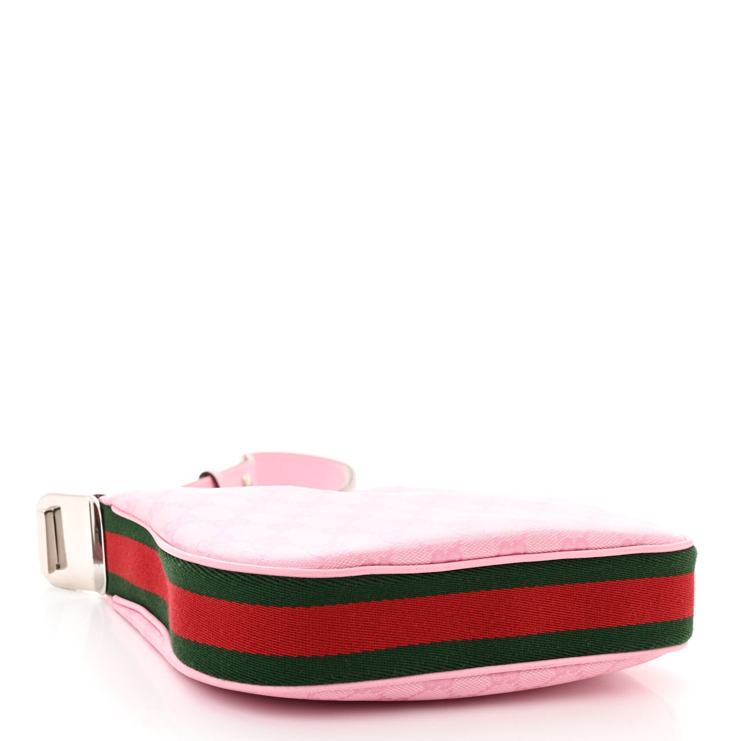 GG Crystal Coated Canvas Monogram Web Small Attache Shoulder Bag Pink