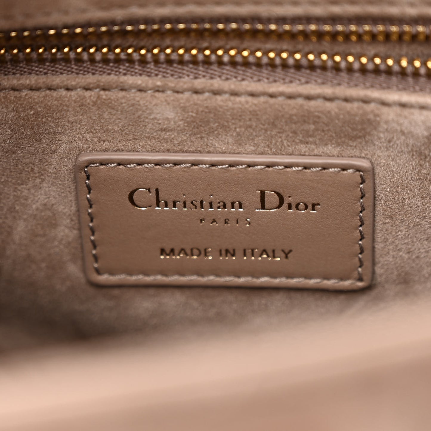 Lambskin Cannage Medium Lady Dior Warm Taupe