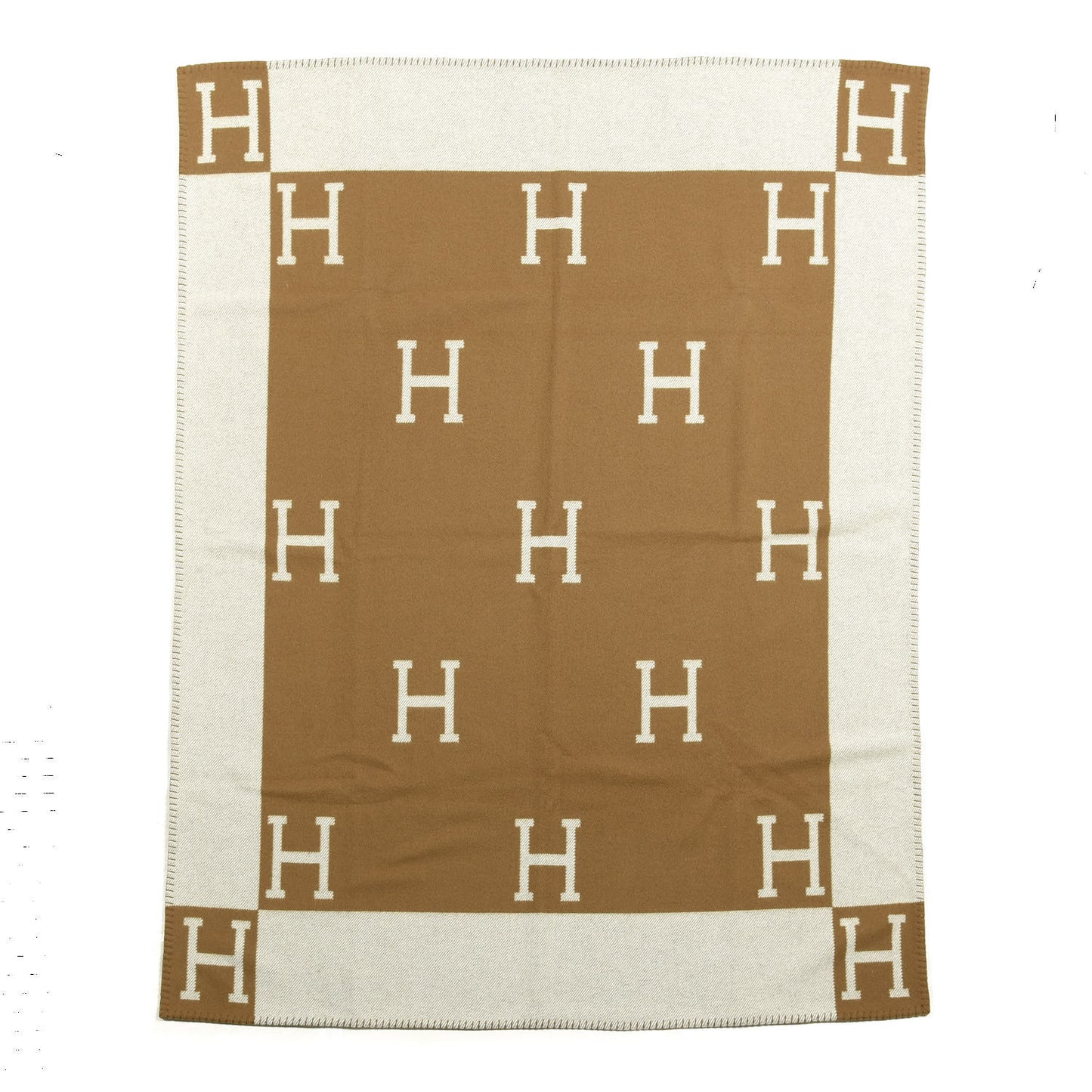 Wool Cashmere Avalon Blanket Ecru Camel