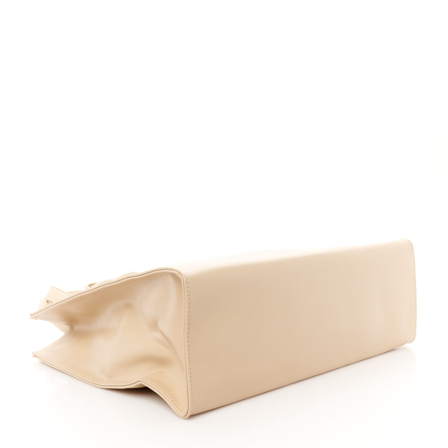 Vegan Leather Medium Shopping Bag Cream