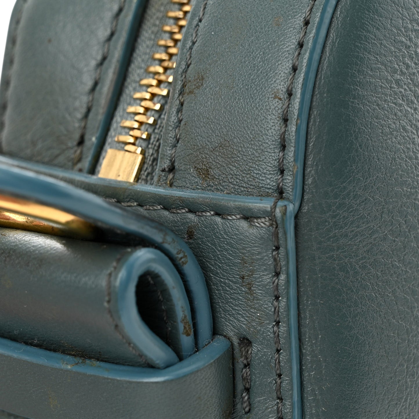 Smooth Calfskin Little Horses Embroidered Shoulder Bag Cloudy Blue