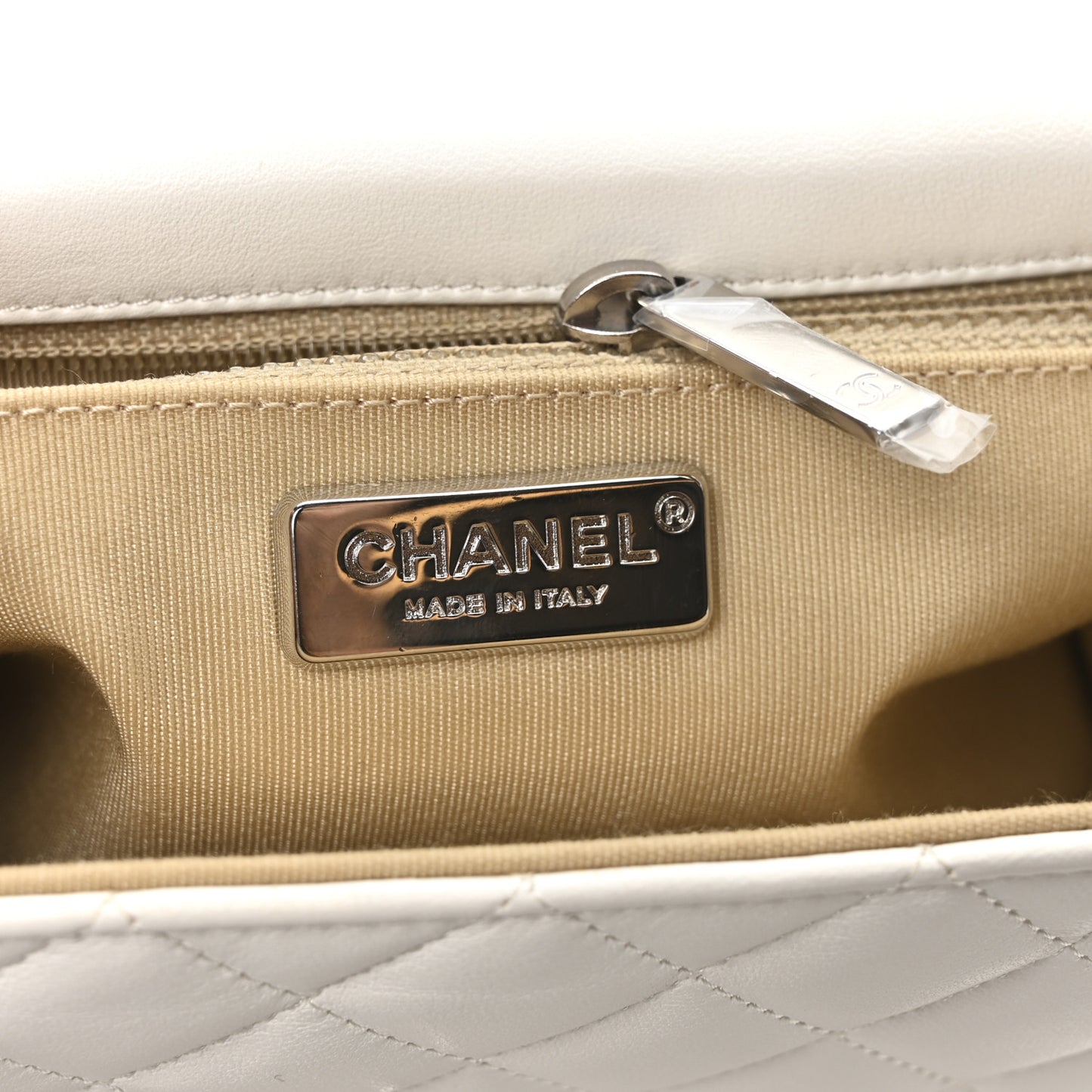 Lambskin Quilted Cockpit Flap Bag White