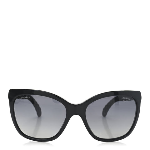Acetate Quilted Polarized Butterfly CC Sunglasses 5288-Q Black