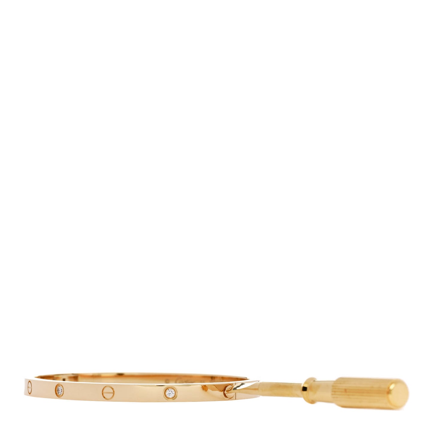 18K Yellow Gold 6 Diamond Small LOVE Bracelet 15