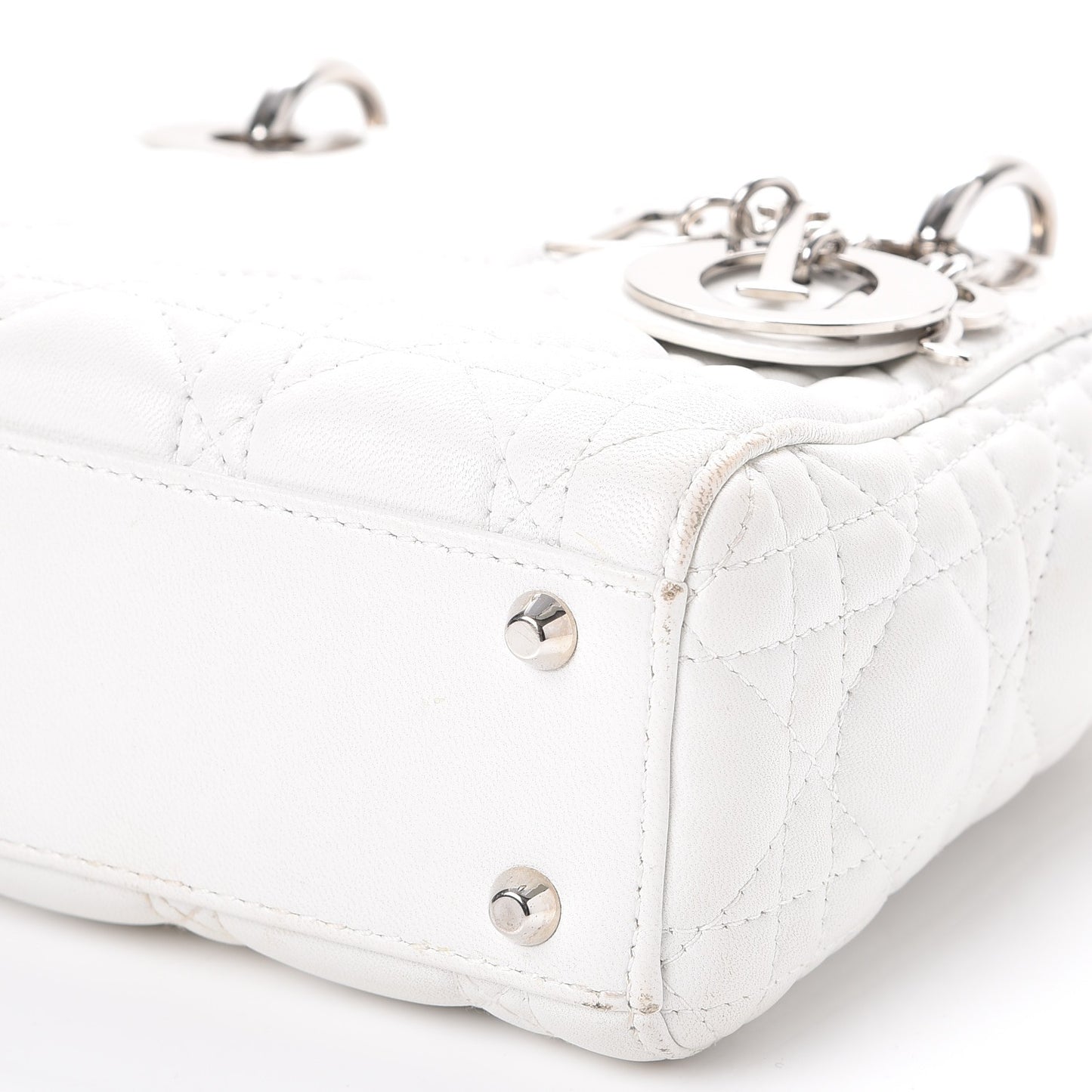 Lambskin Cannage Mini Lady Dior White