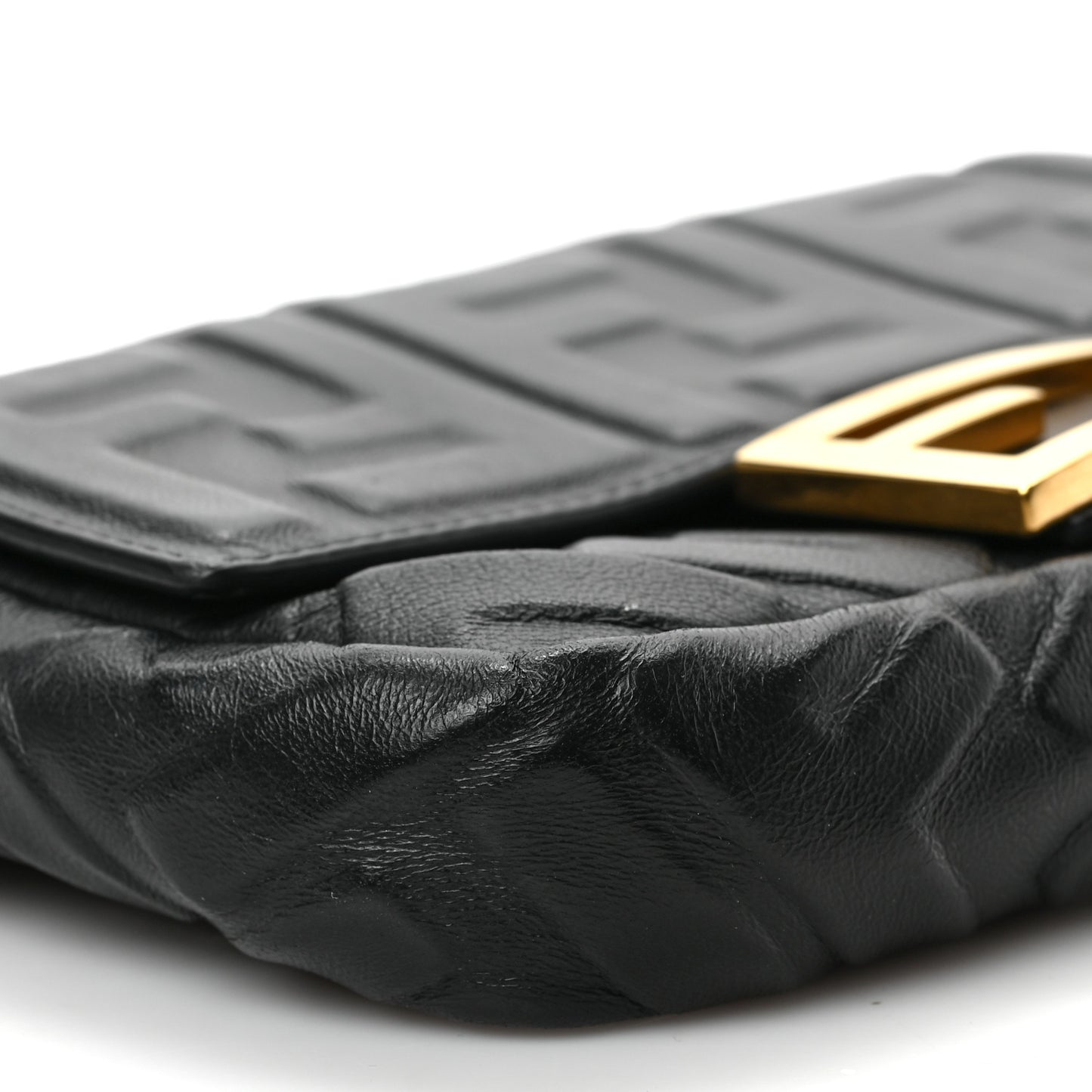 Nappa FF 1974 Embossed Mini Baguette Black