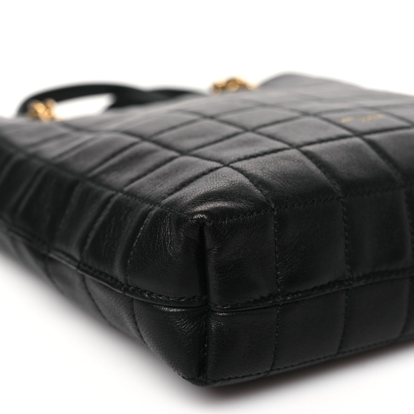 Lambskin Carre Quilted Mini Shopping Bag Black
