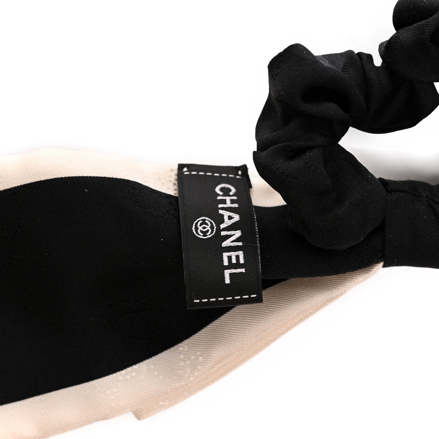 Silk Hair Tie Black Ivory