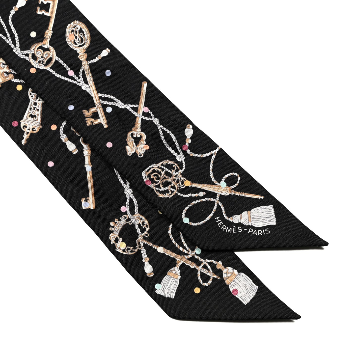 Silk Les Cles A Pois Twilly Black Beige Rose Multicolor