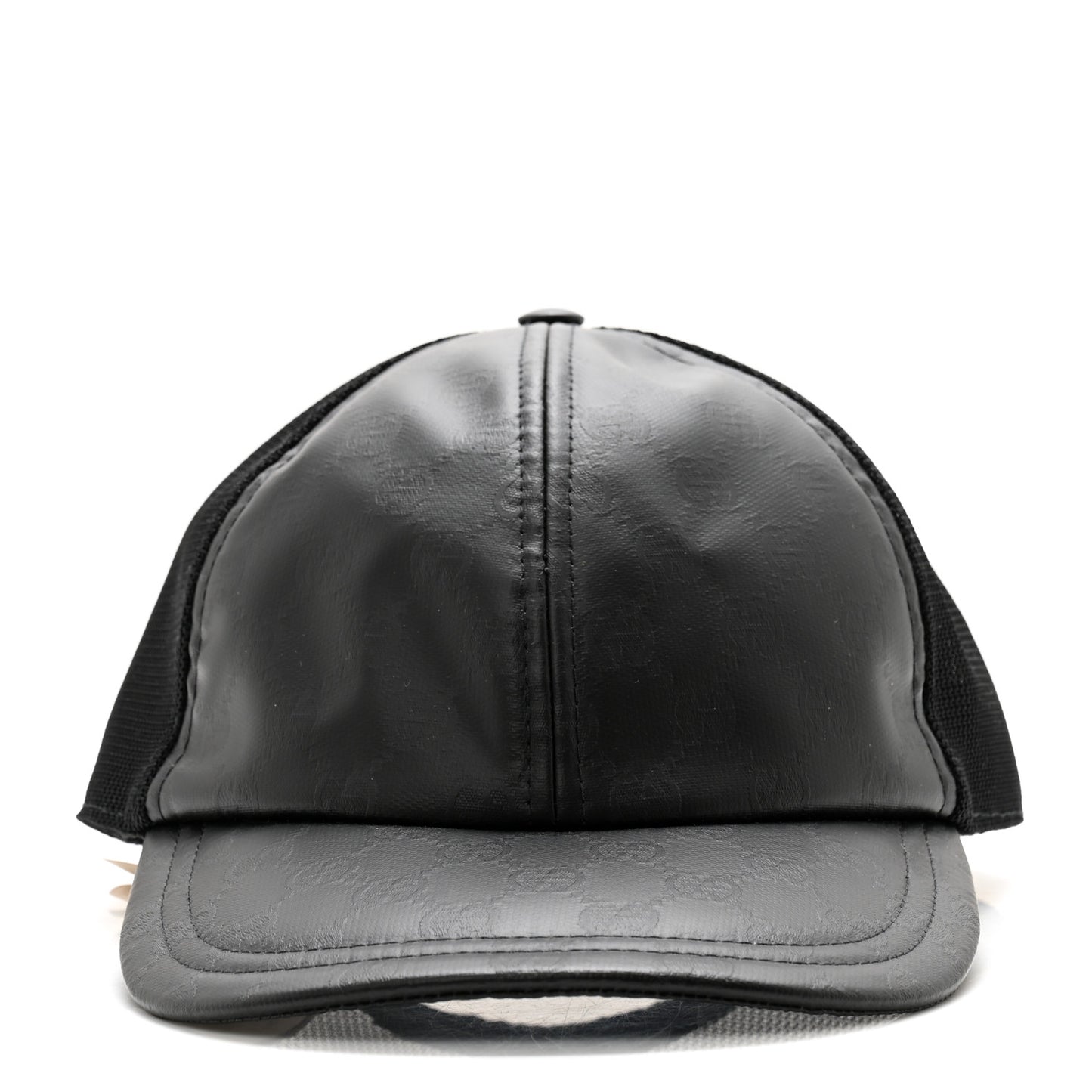 Calfskin Mesh GG Tennis Embossed Baseball Hat L Black