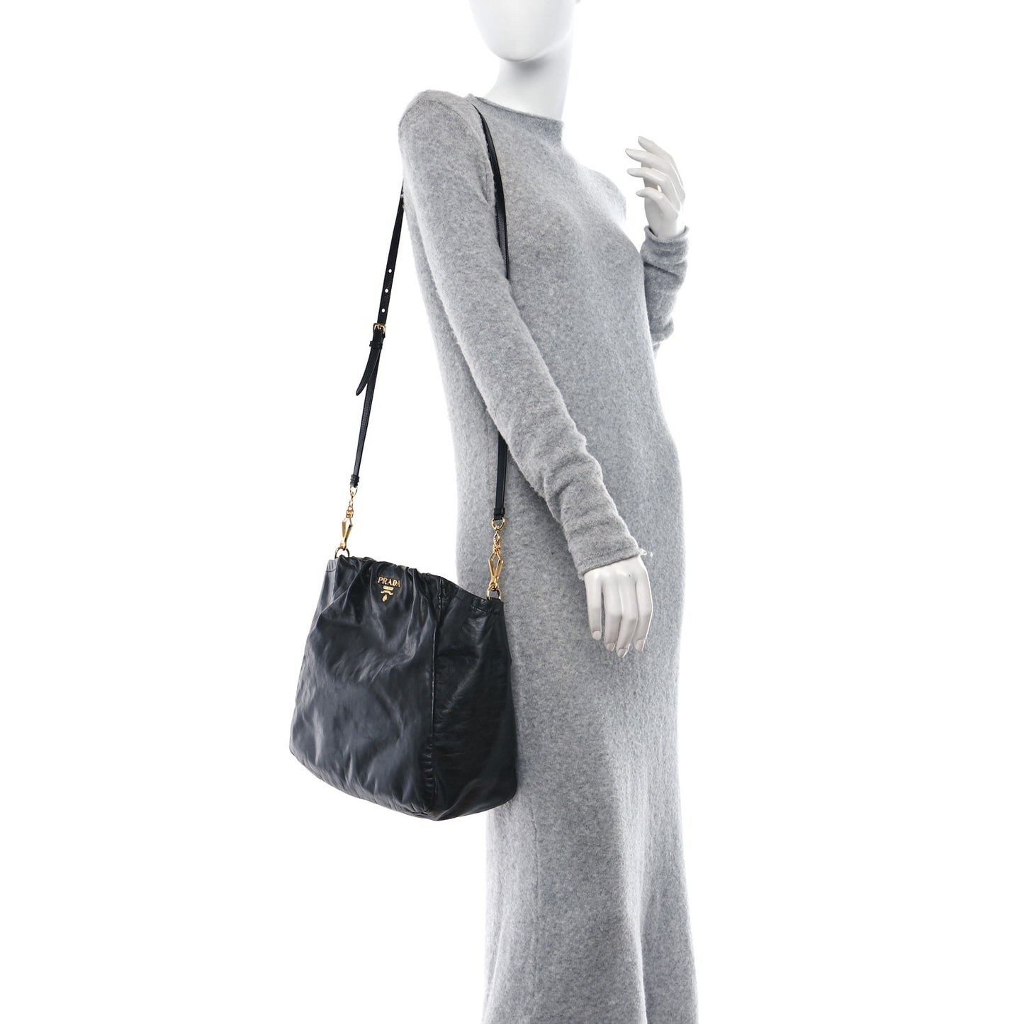 Soft Calf Shopping Tote Black