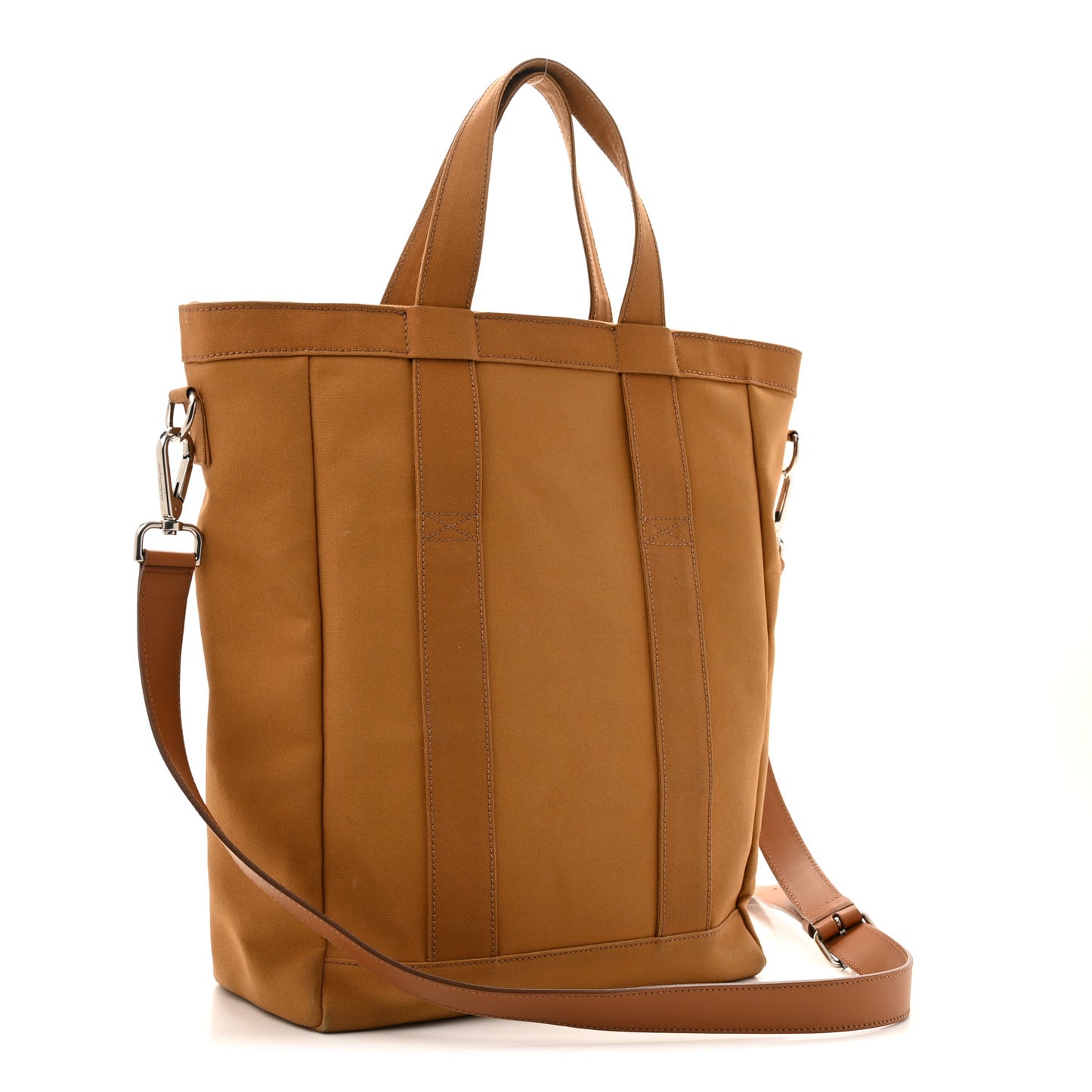 Canvas Calfskin Tote Light Brown